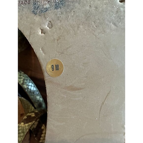 Donald Pliner Green Snakeskin Cork Wedge Sandals 9M Womens Stylish Summer Shoes - Picture 6 of 11